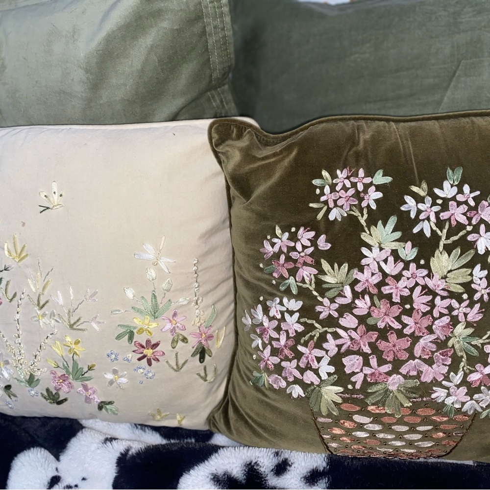 Vintage embroidered pillows